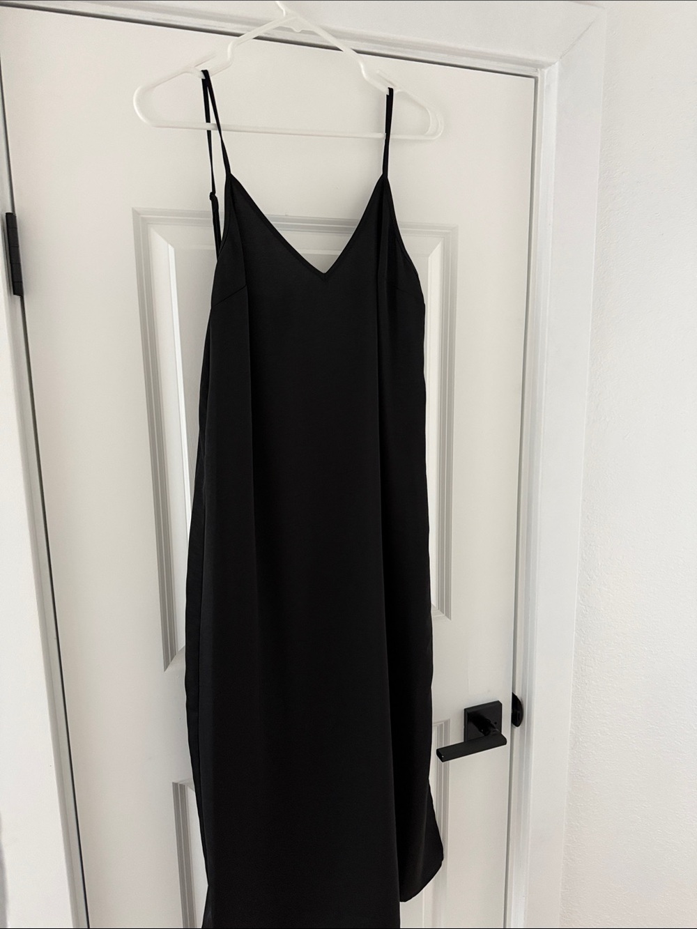Elegant Black Slip Dress with Spaghetti Straps